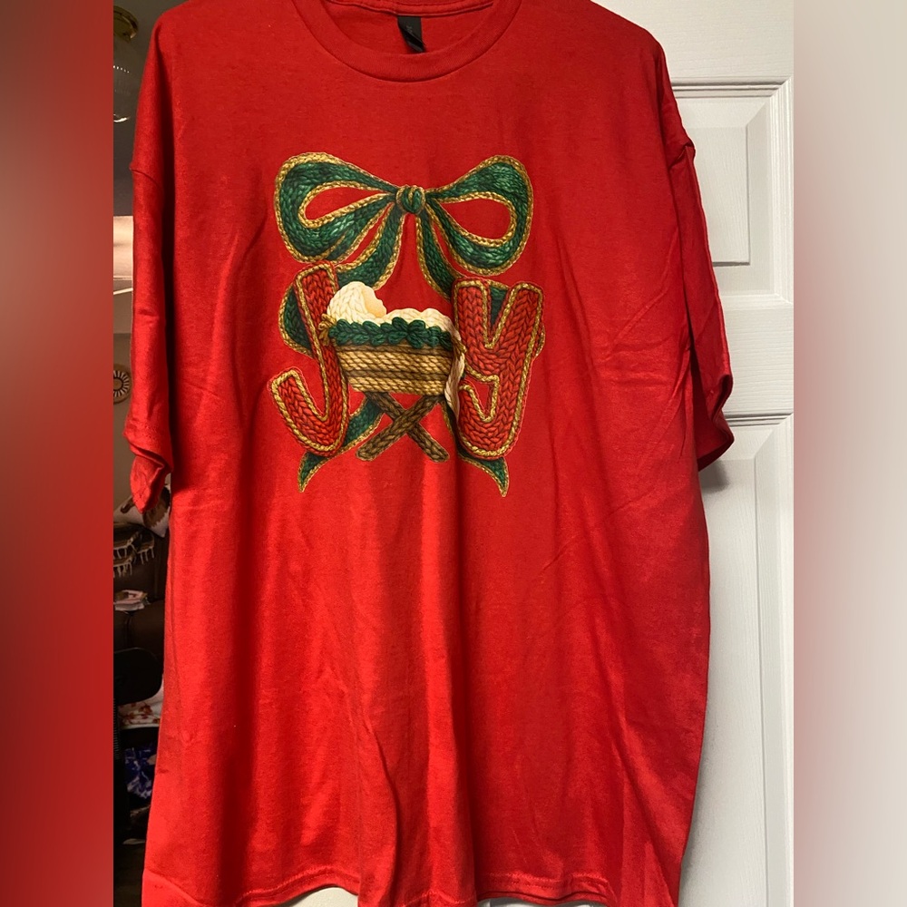 Christmas Red Joy Graphic T-Shirt new heat pressed by me! So cute!